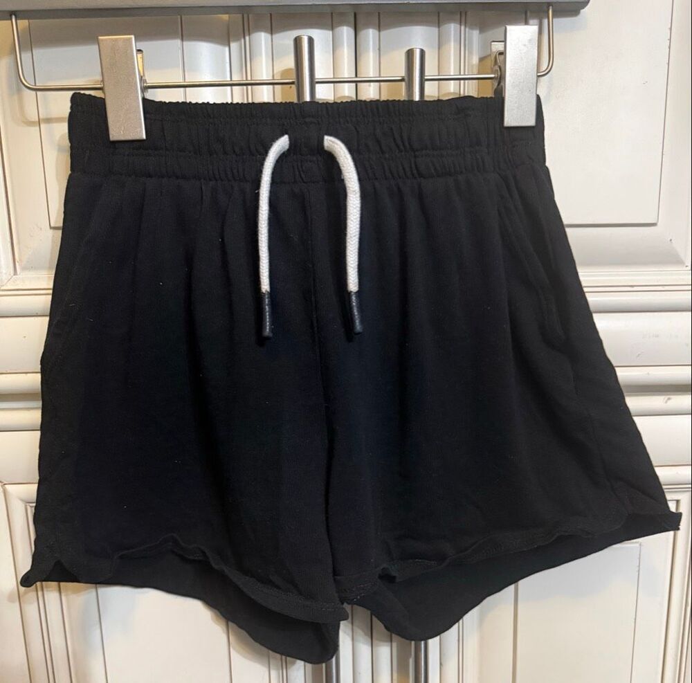 Zara Youth High Waisted Athletic Elastic Drawstring Shorts Black Size 12-13